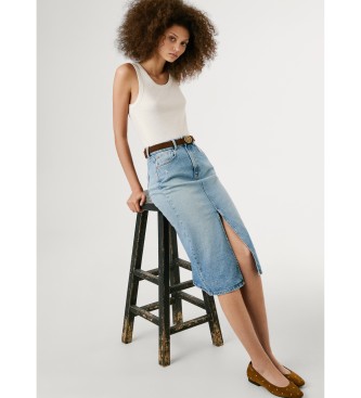 Pepe Jeans Jupe midi bleue