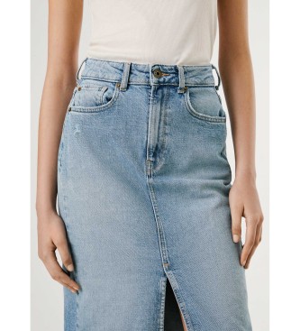 Pepe Jeans Jupe midi bleue