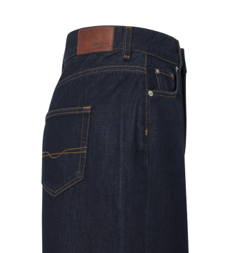 Pepe Jeans Midirok in blauwe soepele stretch denimstof