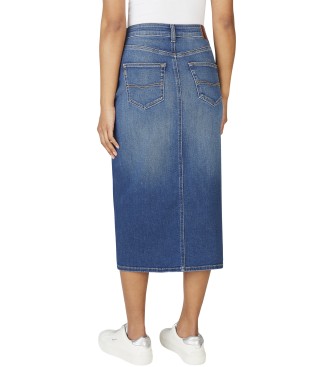 Pepe Jeans Midikjol i bltt flexibelt denimtyg med stretch