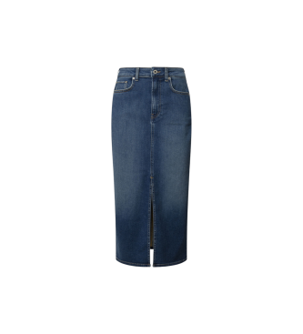 Pepe Jeans Spódnica midi z niebieskiego, elastycznego denimu