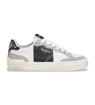 Pepe Jeans Skórzane sneakersy Milan Court w kolorze białym