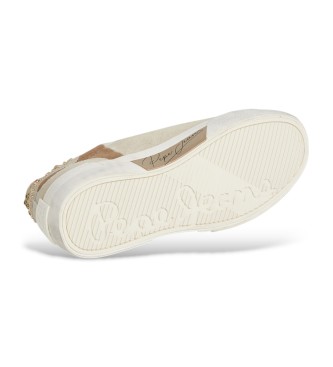 Pepe Jeans Milan Crystal Leather Sneakers white
