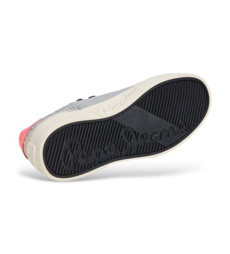 Pepe Jeans Milan Glam Silberne Leder Sneakers