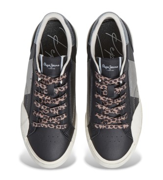 Pepe Jeans Skórzane sneakersy Milan Night czarne