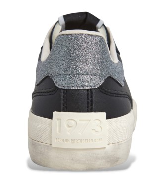 Pepe Jeans Skórzane sneakersy Milan Night czarne