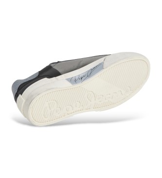 Pepe Jeans Skórzane sneakersy Milan Night czarne