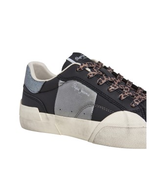 Pepe Jeans Skórzane sneakersy Milan Night czarne