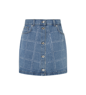 Pepe Jeans Hw glitter mini rok blauw