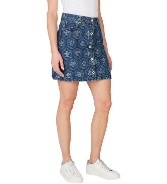 Pepe Jeans Mini Hw Jacquard Kjol bl