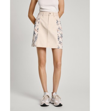 Pepe Jeans Hw Paisley Mini Skirt white