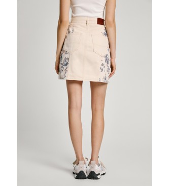 Pepe Jeans Hw Paisley Mini Skirt white