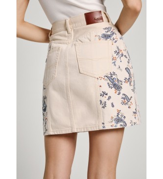 Pepe Jeans Hw Paisley Mini Skirt white