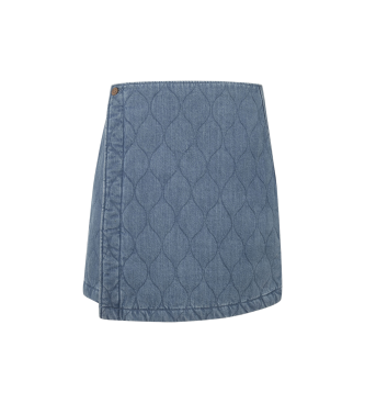 Pepe Jeans Falda Mini Hw Quilted azul