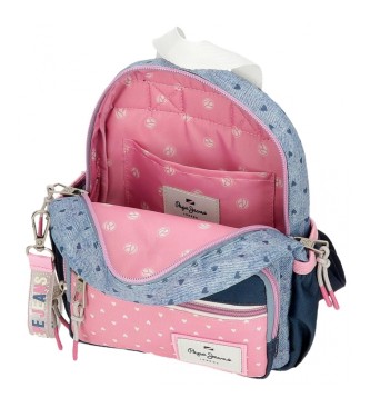 Pepe Jeans Pepe Jeans Noni denim backpack 23 cm blue, pink