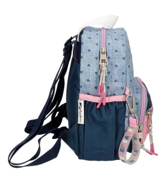 Pepe Jeans Pepe Jeans Noni denim backpack 23 cm blue, pink