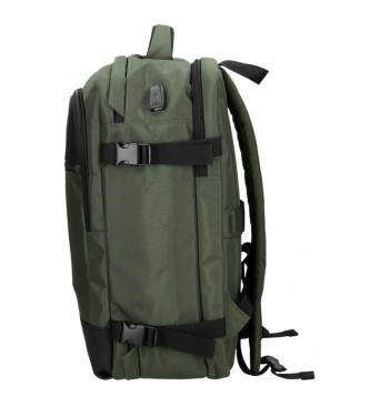 Pepe Jeans Bromley travel backpack with computer holder two compartments khaki