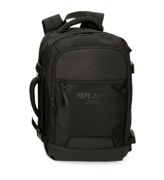 Pepe Jeans Bromley computer travel backpack with two compartments black