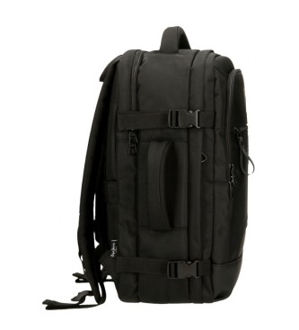 Pepe Jeans Bromley computer travel backpack with two compartments black