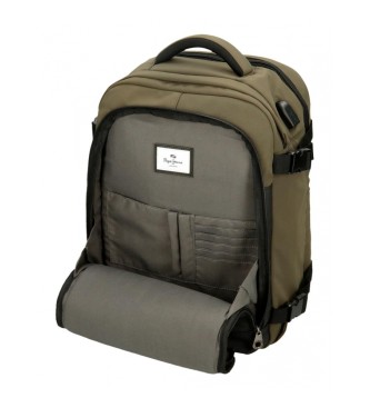 Pepe Jeans Pepe Jeans Jarvis dark green travel backpack with computer compartment