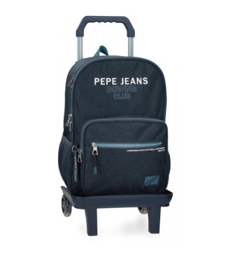 Pepe Jeans Edmon 40 cm Zwei-Fach-Rucksack mit Marine-Trolley