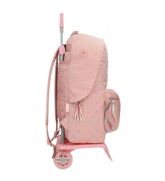 Pepe Jeans Pepe Jeans Carina School Backpack with pink trolley