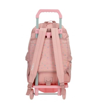 Pepe Jeans Pepe Jeans Carina School Backpack with pink trolley
