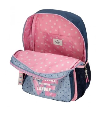 Pepe Jeans Pepe Jeans Noni denim school backpack two compartments 40 cm blue, pink