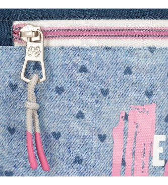 Pepe Jeans Pepe Jeans Noni denim šolski nahrbtnik z dvema predaloma 40 cm modra, roza