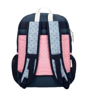 Pepe Jeans Pepe Jeans Noni mochila escolar de ganga com dois compartimentos 40 cm azul, rosa