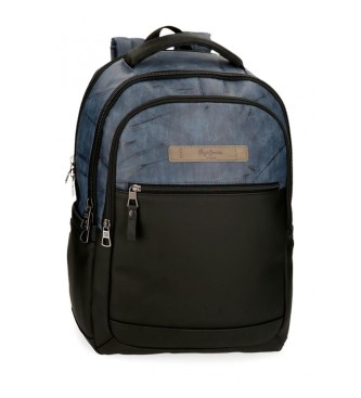 Pepe Jeans Laptop backpack 15,6'' Ocean three compartments black