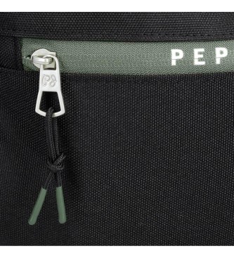 Pepe Jeans Alton backpack with two compartments and trolley black