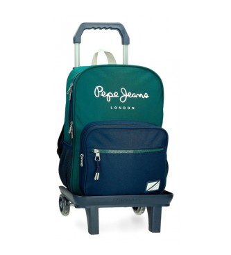 Pepe Jeans Ben rygsk 40 cm to rum med trolley grn