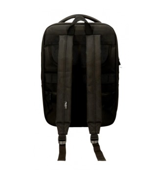 Pepe Jeans Leighton adaptable backpack two compartments black