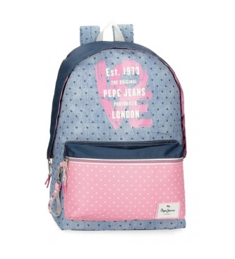 Pepe Jeans Pepe Jeans Noni denim backpack 42 cm blue, pink