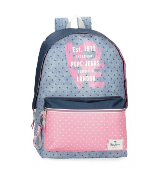 Pepe Jeans Pepe Jeans Noni denim backpack 42 cm adaptable to trolley blue, pink