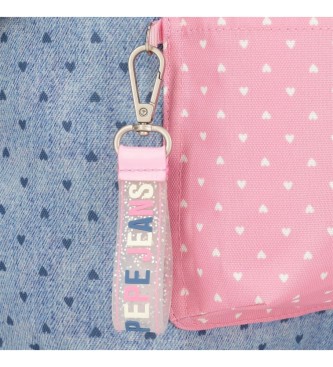 Pepe Jeans Pepe Jeans Noni sac  dos en denim  double compartiment adaptable au trolley bleu, rose