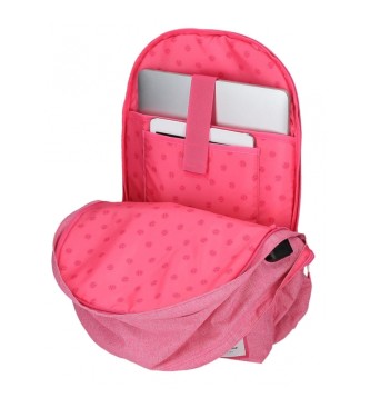 Pepe Jeans Zaino per computer adattabile con due scomparti Pepe Jeans Luna rosa -31x44x15cm-