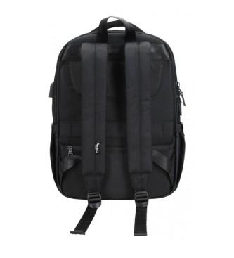 Pepe Jeans Egham Computer Rucksack mit zwei Fchern schwarz