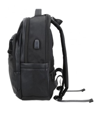 Pepe Jeans Egham Computer Rucksack mit zwei Fchern schwarz