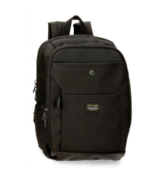 Pepe Jeans Leighton computer backpack with two compartments black