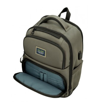 Pepe Jeans Leighton Computer Rucksack zwei Fcher 42 cm grn