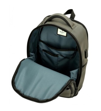 Pepe Jeans Leighton computer backpack two compartments 42 cm green