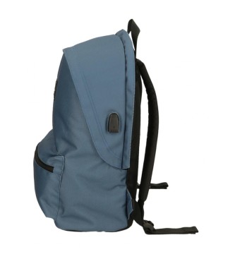 Pepe Jeans Computer backpack two compartments Aris Colorful blue