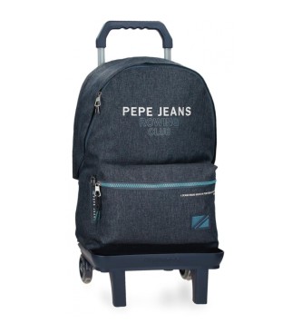 Pepe Jeans Dwukomorowy plecak komputerowy Edmon z wózkiem morskim