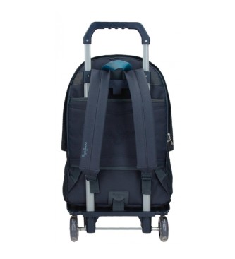 Pepe Jeans Edmon two-compartment computer backpack with marine trolley