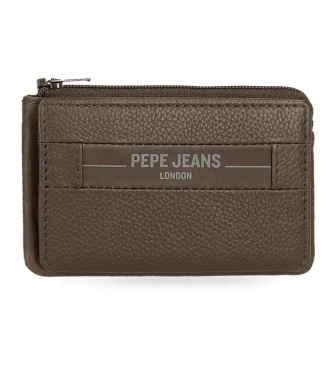 Pepe Jeans Pung - Kortholder i lder Checkbox brun