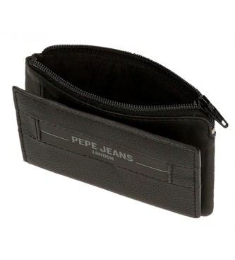 Pepe Jeans Wallet - Leather Card Holder Checkbox Black