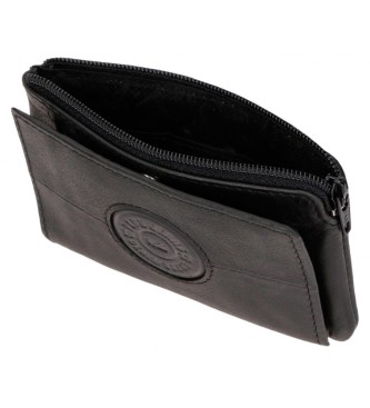 Pepe Jeans Wallet - Leather Card Holder Cracker Black