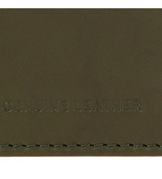 Pepe Jeans Usnjena denarnica Cracker - imetnik kartic kaki zelena